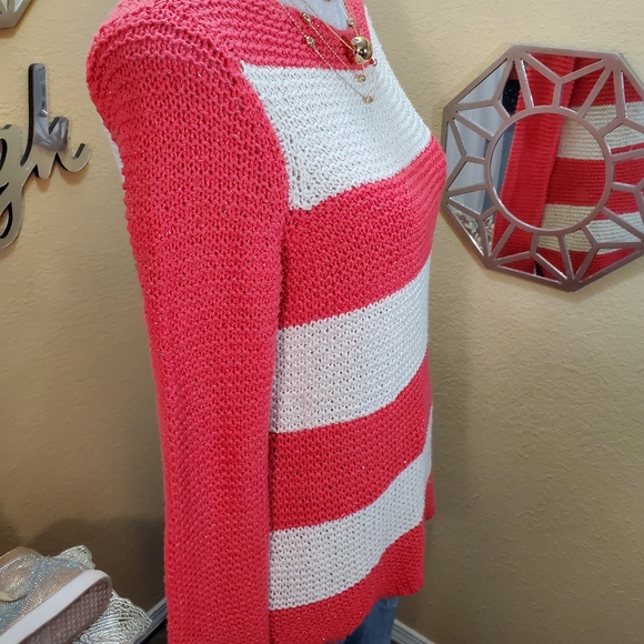 Chico's Wide Striped Sweater sz 0 - Picture 3 of 11